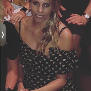 Black and tan floral Dress